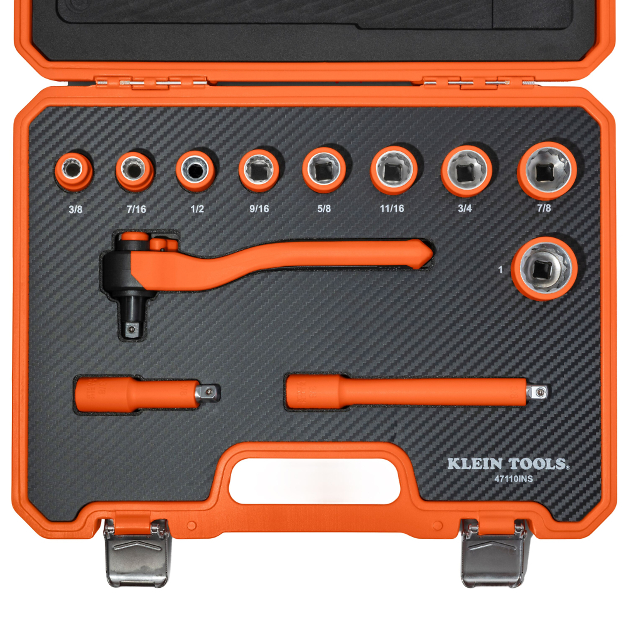 Insulated Ratchet and Socket Set, 12-Piece, Klein Tools Model# 47110INS